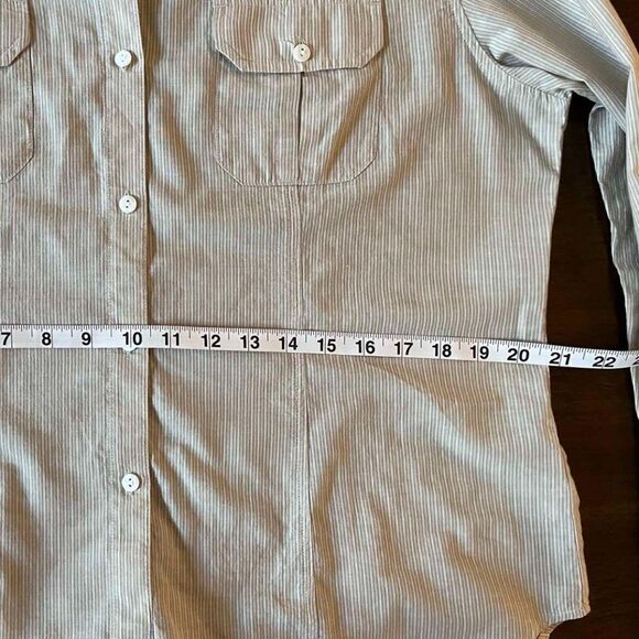 CHICO'S striped button down long sleeve blouse size 2 - Picture 7 of 11